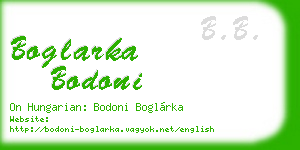 boglarka bodoni business card